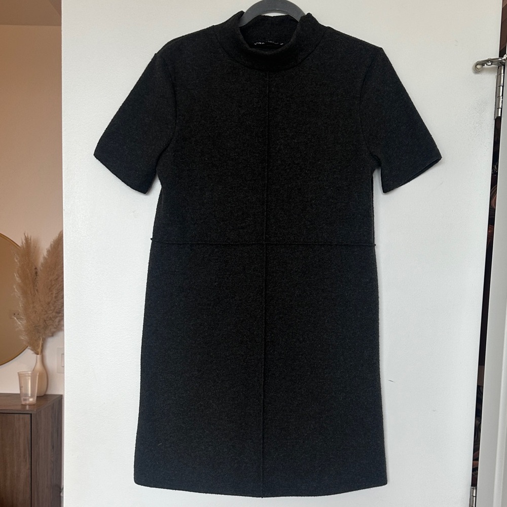 Zara Gray Turtleneck Sweater Dress